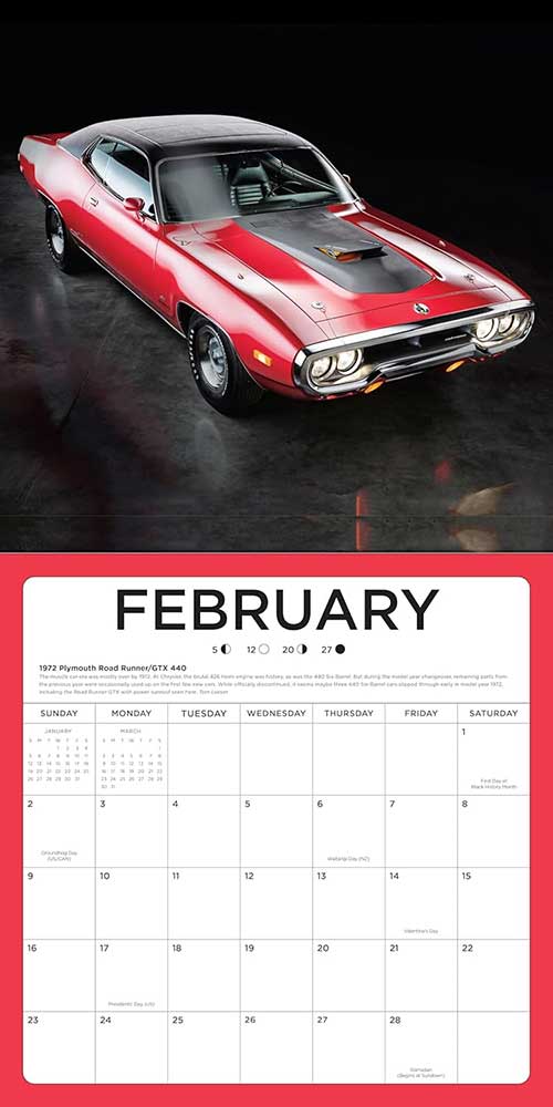 2025 American Muscle Cars Calendar