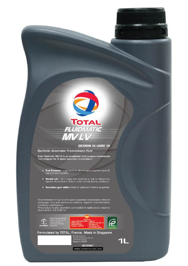 Total Fluidmatic MV LV MVLV Automatic Transmission Fluid ATF 1 Liter OLD  BOTTLE STYLE