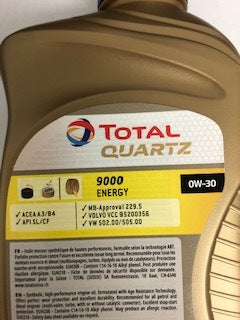 Total Quartz 9000 Energy 0W-30 - Case of 12 Liters