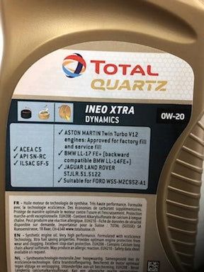 Total Quartz INEO Xtra Dynamic 0W-20 - Case of 12 Liters