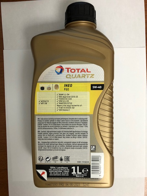 Total Quartz Ineo FGO 5W-40 - 1L